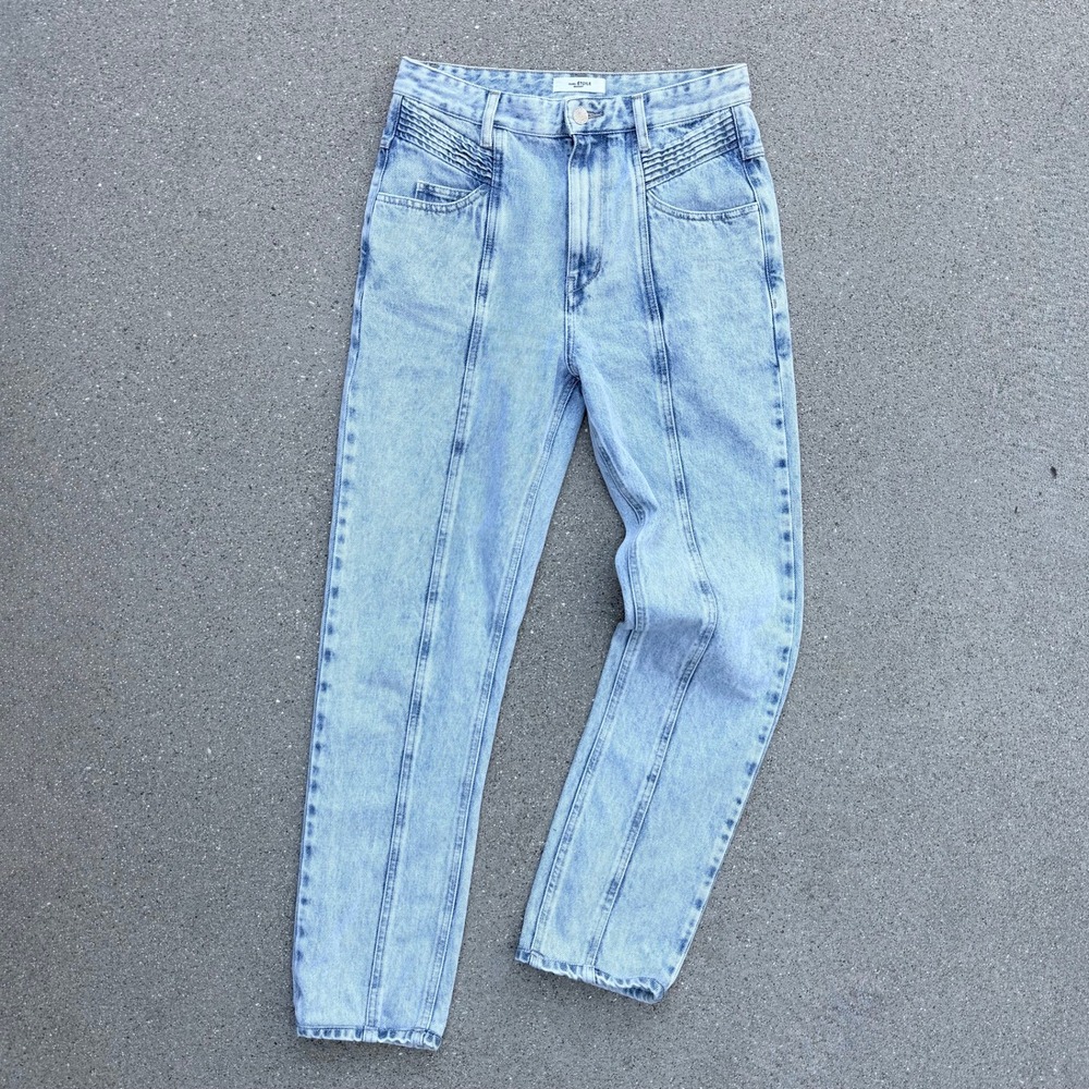 Isabel Marant Etoile Hominy Jeans 40 Blue Light Wash Vintage Y2K Straight Leg